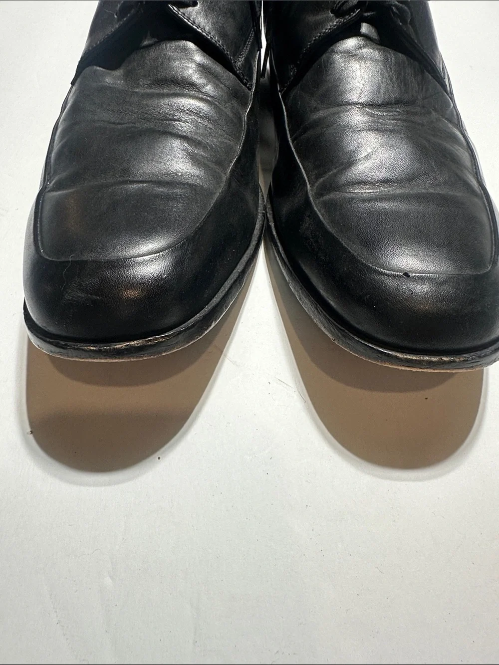 Kenneth Cole Black Leather Lace-Up Oxfords size 12 dress shoes
